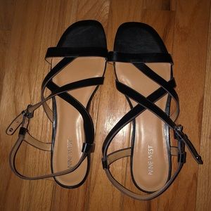 NWOT Nine West Black Strappy Sandals